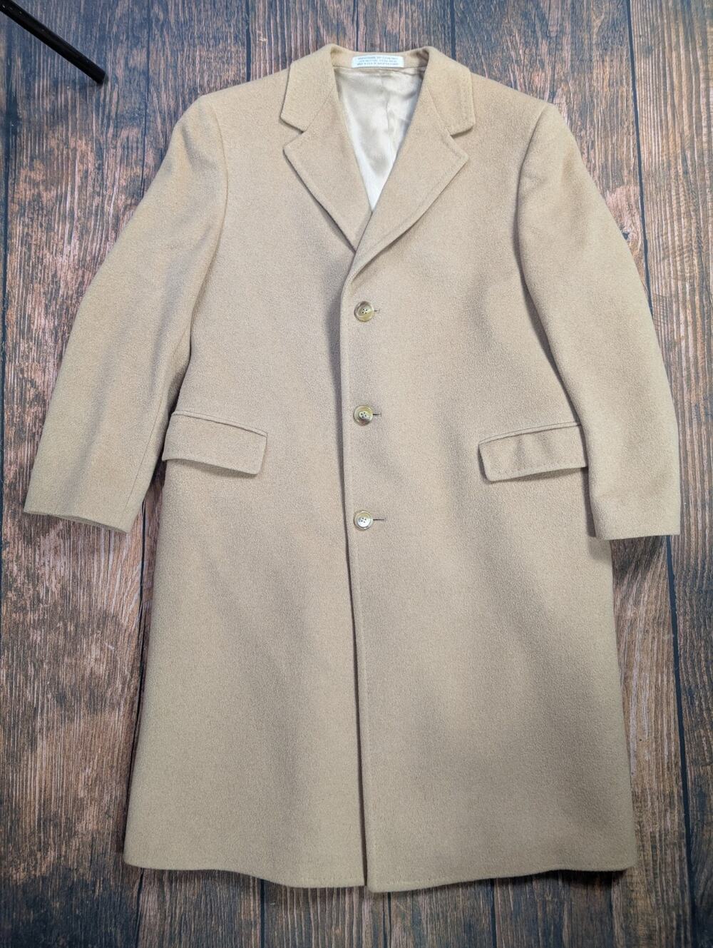 Vintage 80s Yves Saint Laurent Tan Brown YSL Long Trench Overcoat Coat READ